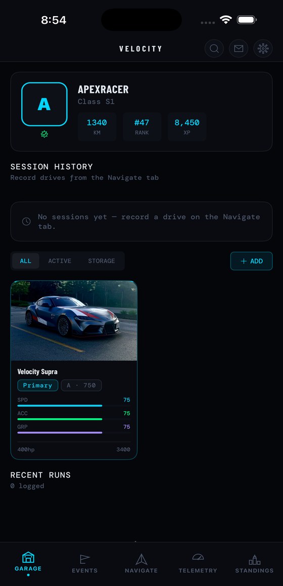 Velocity garage with a real car build